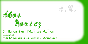 akos moricz business card